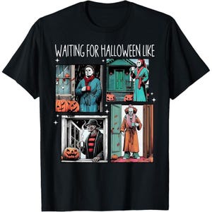Waiting for Halloween Like T-Shirt, Horror Movie Shirt, Spooky Halloween Vibes T-Shirt, With Jack O Lantern Tee