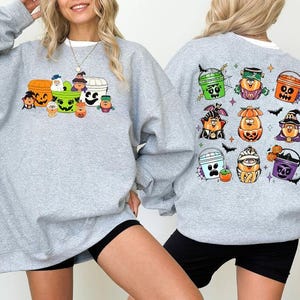 2 Side Halloween Happy Meal Boo Bucket Sweatshirt, Halloween Chicken Nuggets Shirt, Halloween Sweatshirt