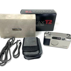 Contax T2 Titan Silver 35mm Point & Shoot Film Camera From JAPAN Vintage