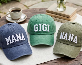 Personalisierte gestickte Mama Nana Baseballmütze, benutzerdefinierte Oma Blumenmütze
