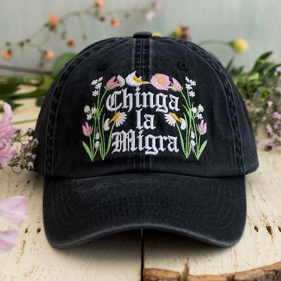 Embroidered Anti ICE Protest Hat: Mexican Folk Art