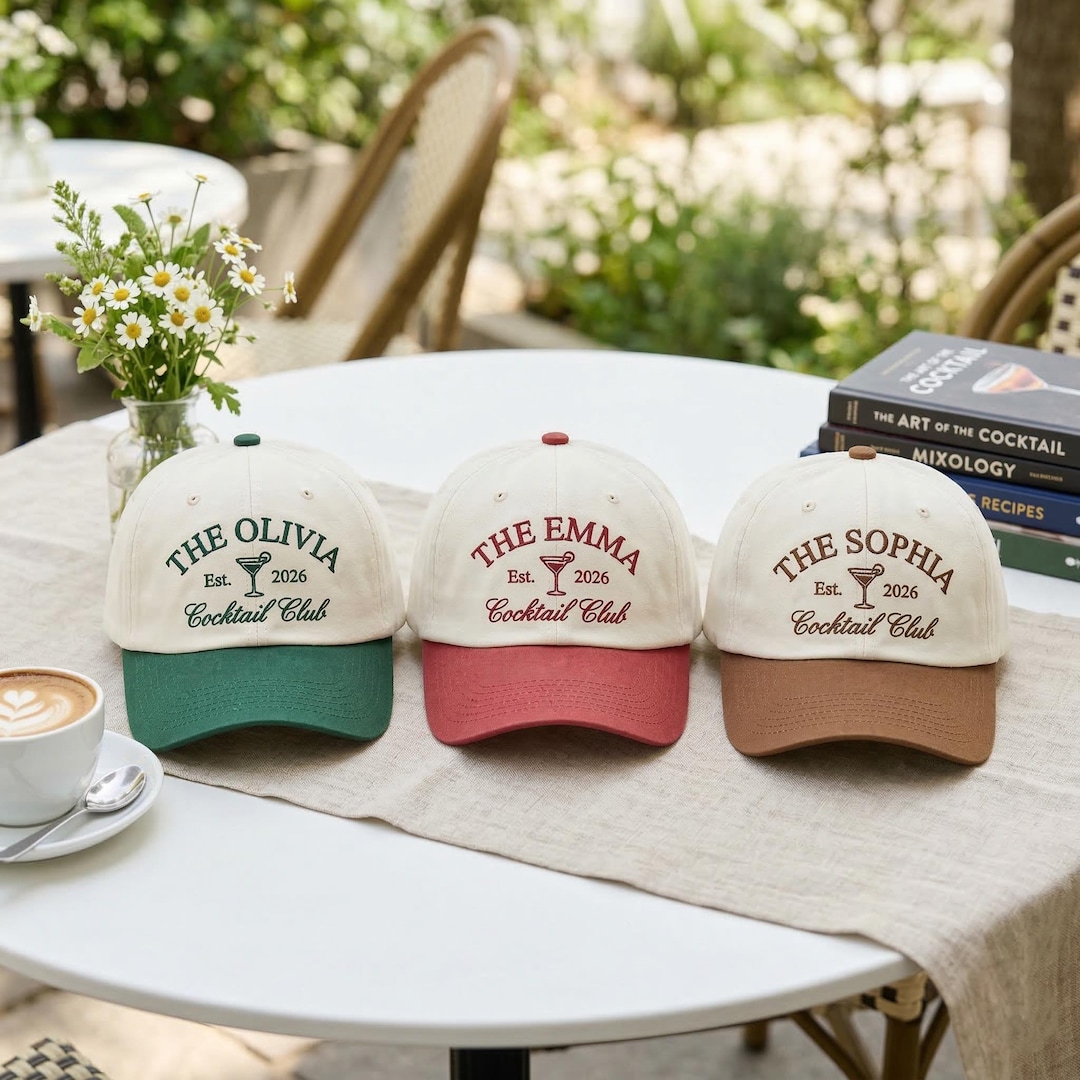 Custom Embroidered Bachelorette Party Cap: 90s Bride Cocktail Club Hat ...