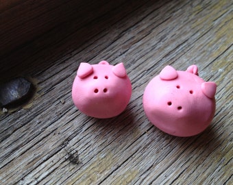 Mrs. Pig and Her Baby Miniature Clay Pair