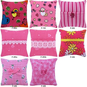 Pink Tooth Fairy Pillow with Pocket, Choice of Heart and Flower, Striped or Daisy Print Fabric for Girls