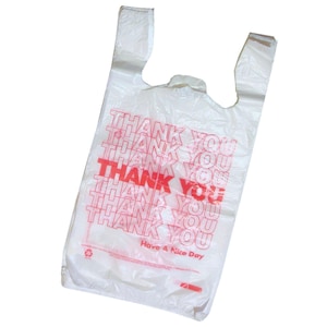 THANK YOU Tシャツバッグ 11.5インチ x 6.5インチ x 22インチ プラスチック製小売用持ち帰り用バッグ ハンドル付き - 50枚入り