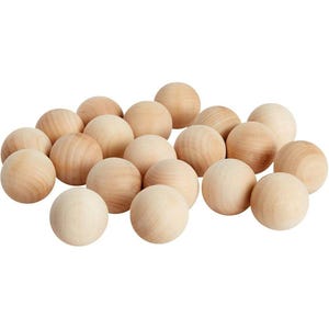 20 Pieces Unfinished Full Round Wooden Balls, 5/8” (16 mm) Diameter, No Hole