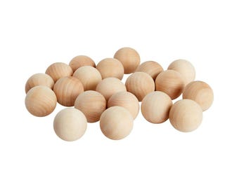 20 Pieces Unfinished Full Round Wooden Balls, 5/8” (16 mm) Diameter, No Hole