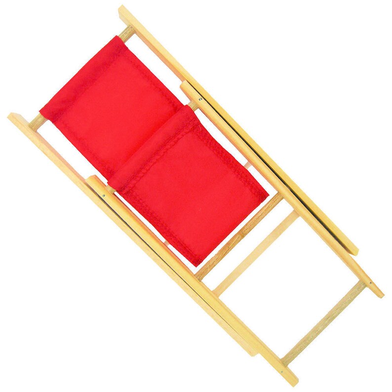 Toy Wooden Folding Lounge Chair Red Fabric For Stuffed Etsy Sweden