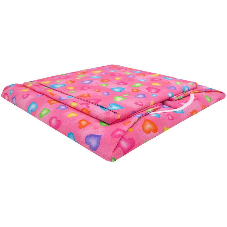 Toy Pop Up Tent, Sleeping Bags, Pink, Heart Print Fabric for Stuffed Animals, Dolls image 3