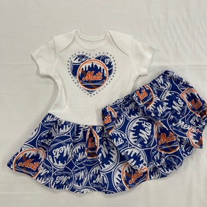 NY Mets Inspired Dress with or without matching Bloomers image 1