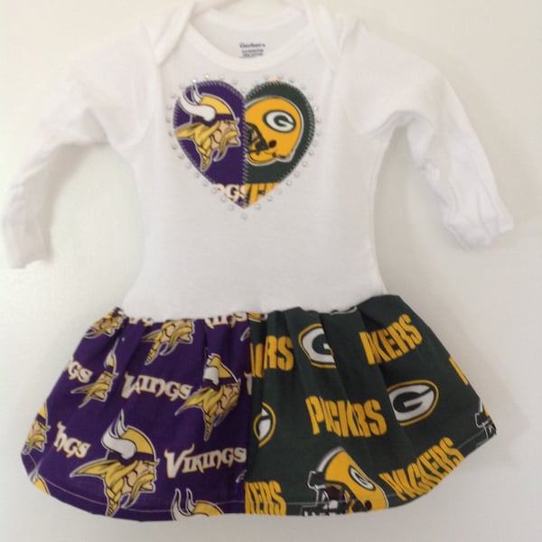 Green Bay Packers and Minnesota Vikings Inspired House Divided  Dress