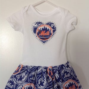 NY Mets Inspired Dress with or without matching Bloomers image 2