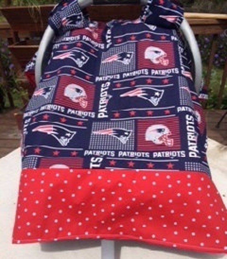 New England Patriots Inspired Infant Seat Canopy Car Tent Cover