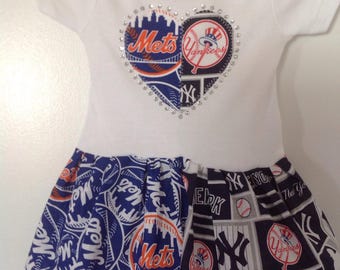 New York Mets and New York Yankees Inspired House Divided  Dress