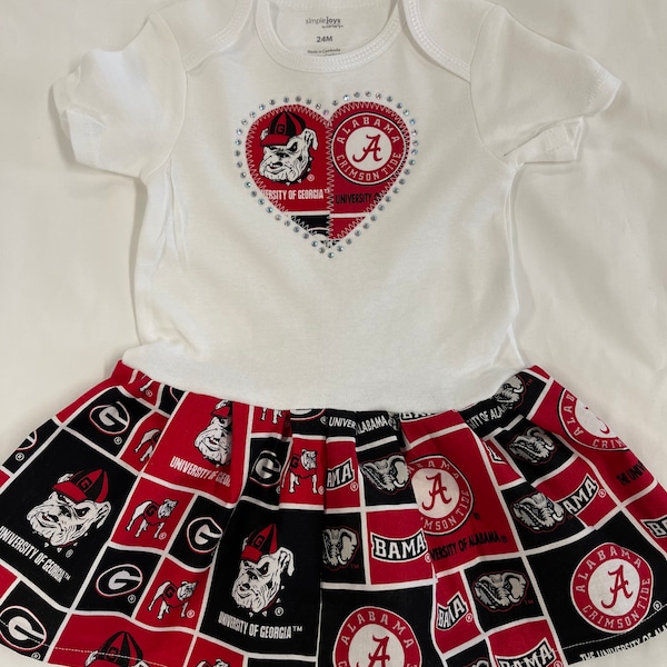 UGA - BAMA House Divided Inspired Infant Dress