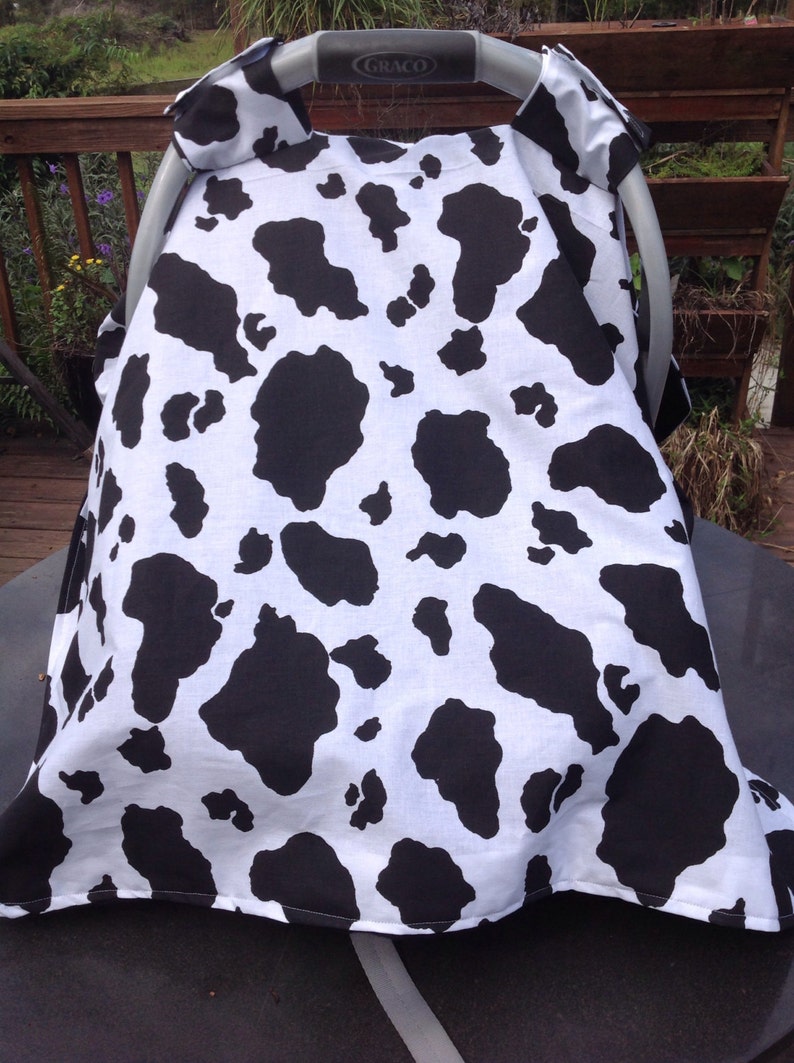 Black and White Cow Print Infant Seat Canopy/car Seat/tent Etsy