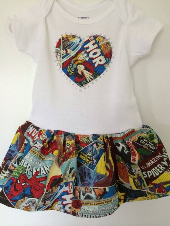Marvel Comics Inspired Infant Dress Etsy