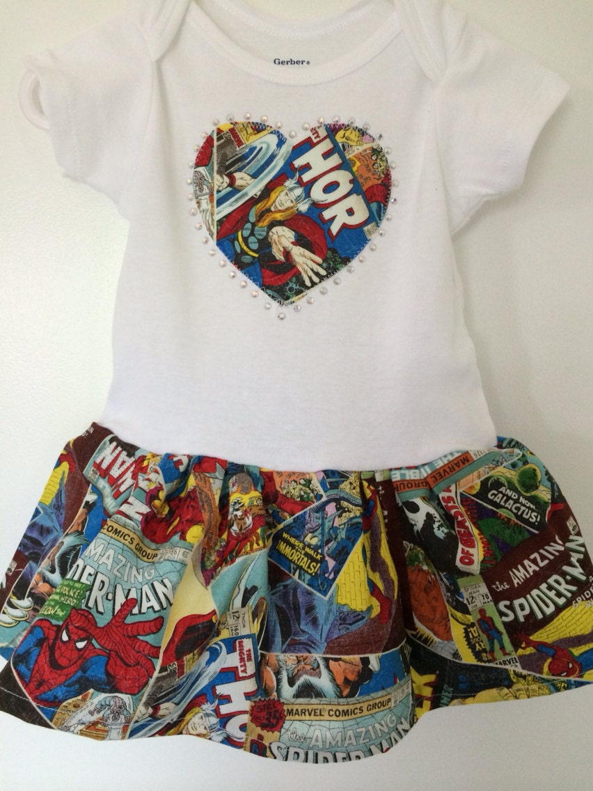 Marvel Comics Inspired Infant Dress Etsy