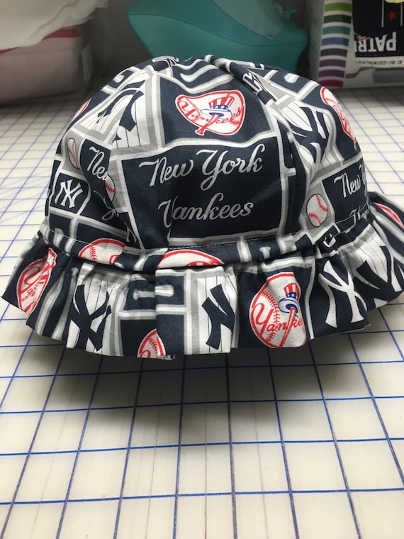 quiltsbykym New York Yankees Inspired Baby Sun Hat