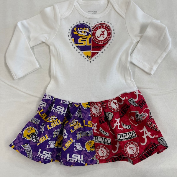 University of Alabama and LSU Inspired House Divided  Dress