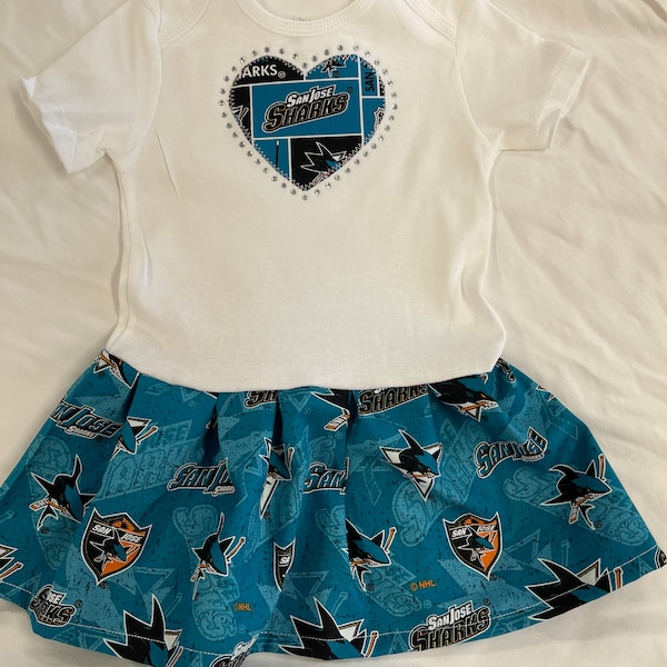 San Jose Sharks Inspired Infant Dress