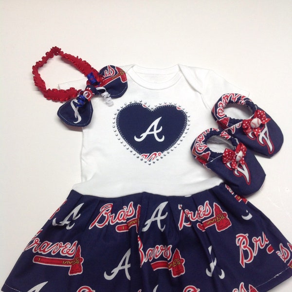 Atlanta Braves Baby Girl Outfit Etsy