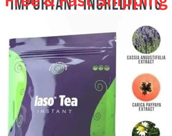 TLC IASO Té de hierbas desintoxicante instantáneo natural, 25 sobres / Té de hierbas para la digestión / Práctico paquete de té desintoxicante instantáneo
