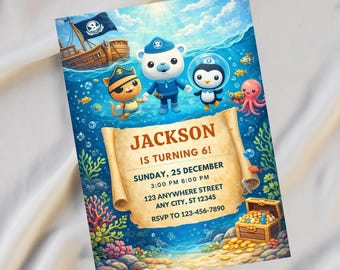 Editable Octonauts Birthday Invitation | Printable Octonauts Kids Birthday invite | Kids party Template | Instant Download
