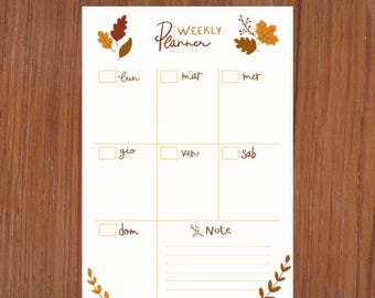 Illustrated printable weekly planner