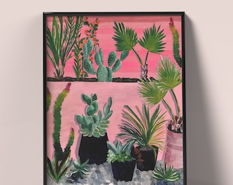 Pink Shed Cactus Giclee Fine Art Archival Print /Matte Paper Print/ Ready to Hang Canvas