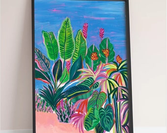 Tropical Patio Giclee Fine Art Archival Print /Matte Paper Print
