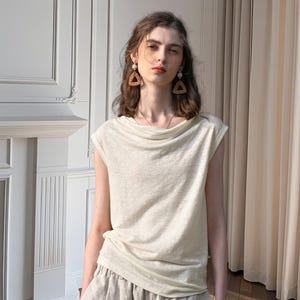 Summer Women Linen Top , Simple Linen Blouse , Loose Linen Shirt , Linen Tunic ,  Handmade Clothing For Women