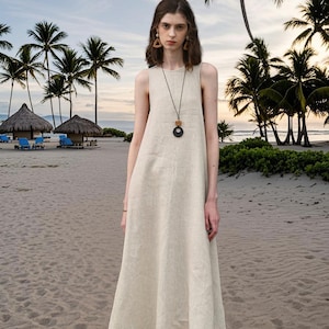 Sleeveless Linen Maxi Dress: Minimalist Summer Clothing