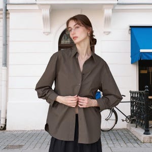 100% Cotton Long Sleeve Tunic Top: Handmade Autumn Blouse
