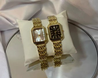 Elegancki damski zegarek kwarcowy – elegancka stal nierdzewna, ponadczasowy kwadratowy design, idealny luksusowy prezent