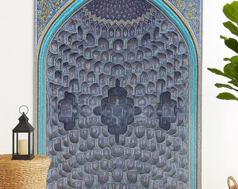 Turkish Prayer Rug, Ottoman Design Muslim Prayer Mat