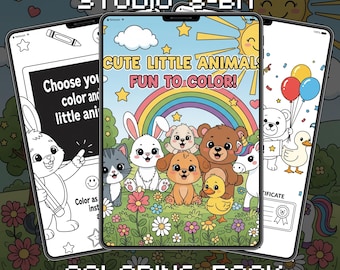 Libro para colorear de animales: Actividad para niños, 25 páginas (Descarga digital en PDF)