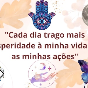 Spiritual Affirmation Cards in Portuguese for Love and Abundance (50 Digital Cards)