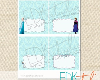 FROZEN fiesta de cumpleaños / / tiendas de comida / / Bag Toppers / / cumpleaños congelado / / Elsa / / Anna / / tiendas de comida imprimible Sin tiendas de campaña
