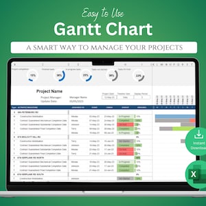 Multi Project Tracker Excel Vorlage, Gantt Chart Planer, Aufgabentracker für kleine Unternehmen, Projektmanagement Tabelle, digitaler Download