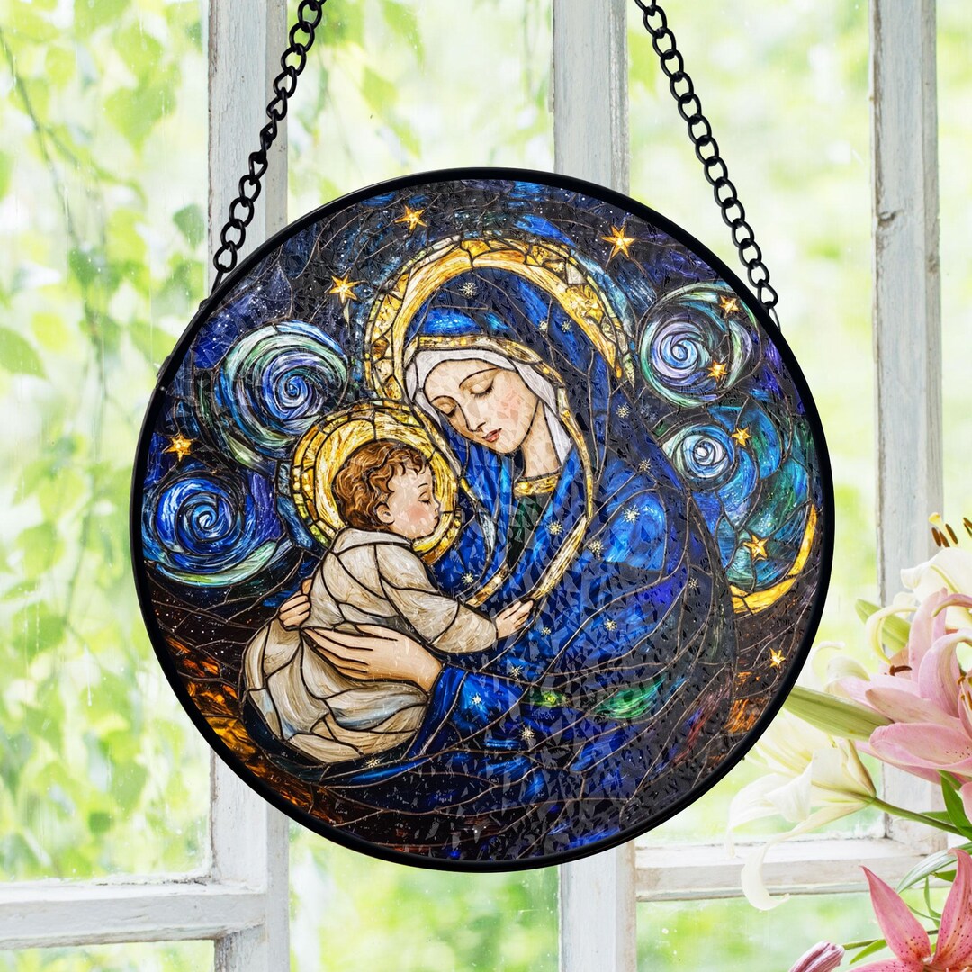 聖母マリアと子のステンドグラスサンキャッチャー、聖母マリアと幼子