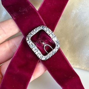 Antique 18th century Georgian knee or breech buckle silver metal and black dot paste