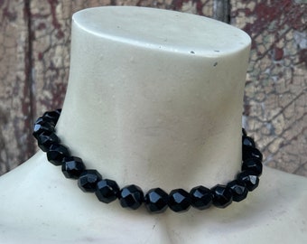 Collier Ancien Début XIXème Siècle - Perles De Verre Soufflé, Motifs Or 18kt - Bijou Vintage