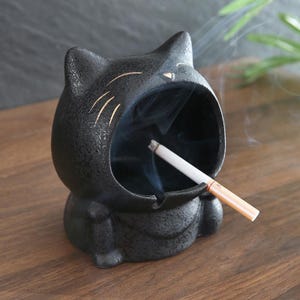 Keramische asbak cartoon kat – Creatief interieur, grote antivliegasbak voor woonkamer, leuk persoonlijkheidscadeau, Yanlingche-stijl