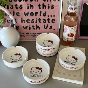 Cute Ceramic Cat Ashtray with Lid – Cartoon Kitty Home Decor, Nordic Style Smoker Gift, Handmade Compact Ashtray for Indoor Use