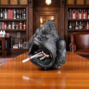 Cool Ashtray – Large Ceramic King Kong inspiration Design, Unique Gift for Smokers, Fun Ashtray - Coolest ashtray in the market