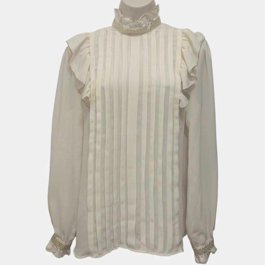 High Neck Ruffle Blouse - Etsy