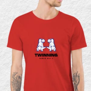 Dino Twins: Cotton t-shirt, Twinning, Cute Gift, Twin Duo, Twin Vibes, Matching t-shirts, Twinsie, T shirt design, Present, Matching Shirts