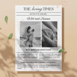 Cartão de Pedido de Madrinha – Vocês Serão Minhas Madrinhas | Convite de Casamento em Jornal para Imprimir | Incluindo Florista e Madrinha