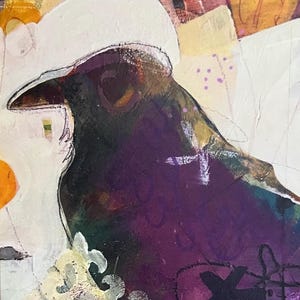 3 notes ou cartes de voeux artistiques « Corbeau mystique »